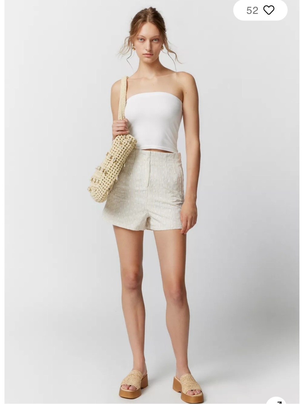 En Saison Stripe Eyelet Shorts